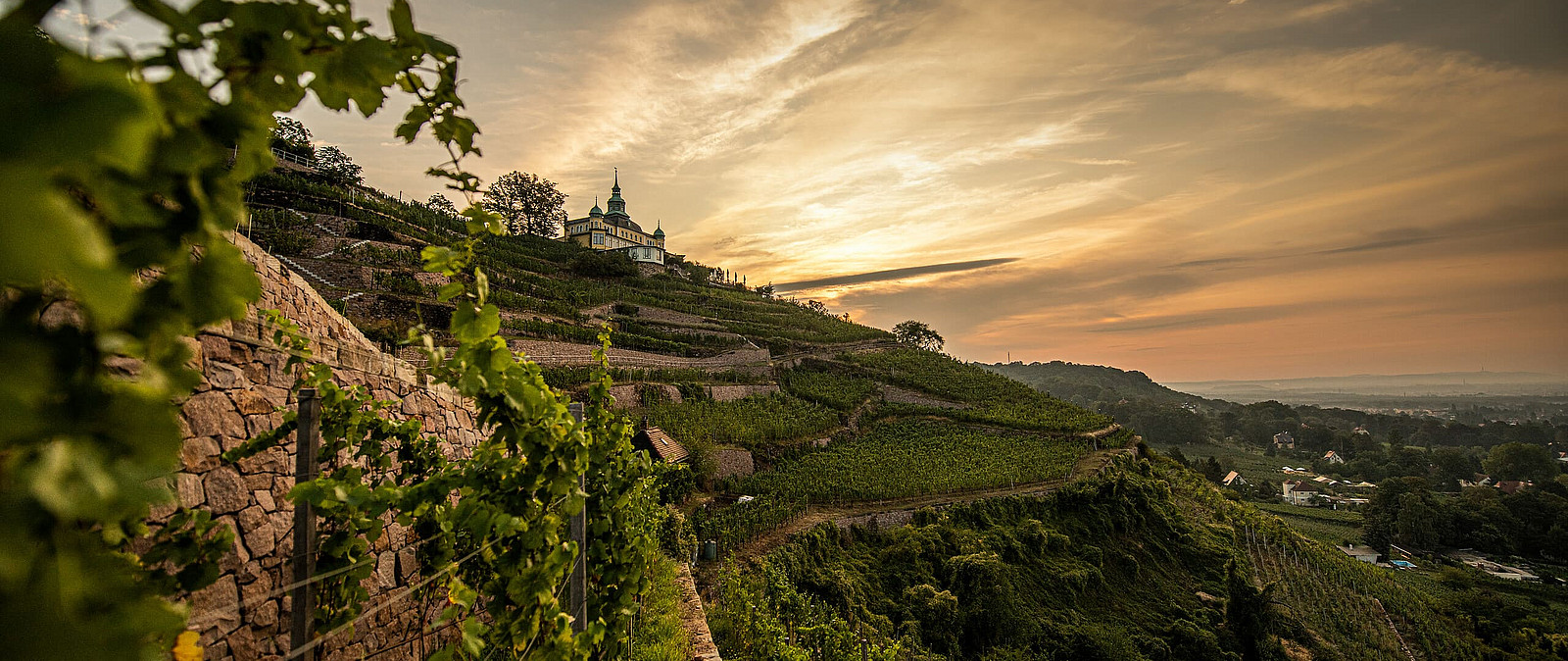 Sonnenuntergang Spitzhaus Radebeul