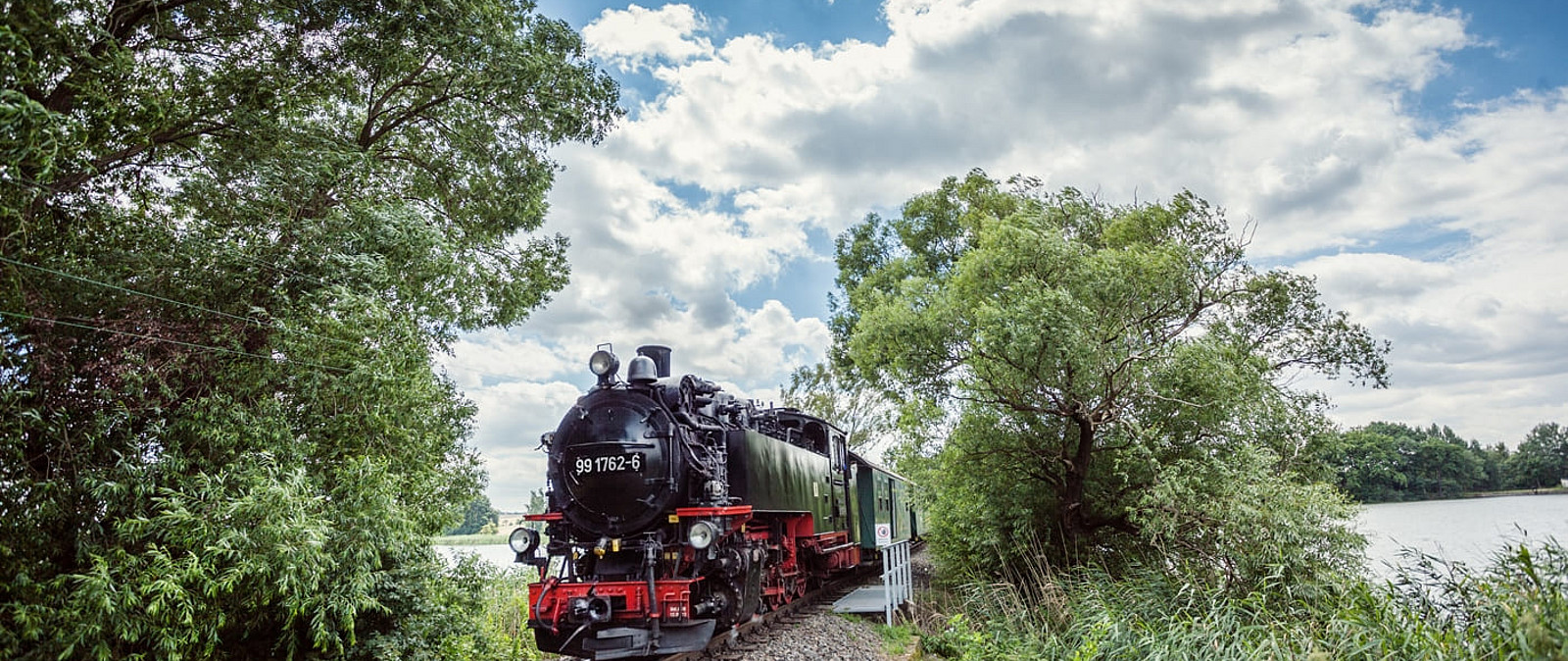 Unser Federweißerzug auf der Schmalspurbahn unterwegs durch Radebeul