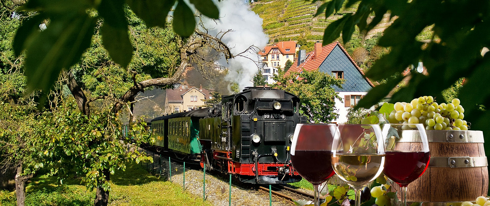 Weingenuss in der Schmalspurbahn