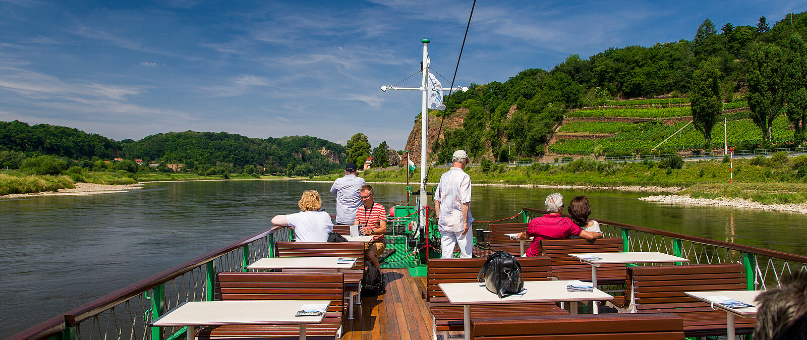 Die Weiße Flotte ist die älteste noch fahrende Schaufelraddampferflotte der Welt. Ein Kulturerbe in Sachsen.